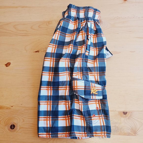 🎀 3/$30 NWT! Ripzone Boy's L Swim Trunks Orange /Grey Combo (3753) - Picture 3 of 11
